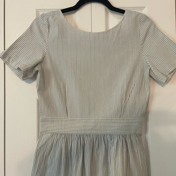 Sezane Odalie Dress US4 - EU36 White w/Light blue stripes - Picture 5 of 12